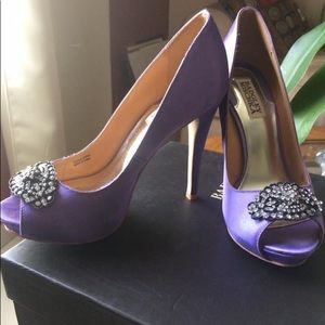Badgley Mischka lilac wedding heels never worn